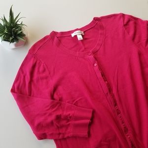 Dressbarn Women's Red Cardigan Sweater, Size Large